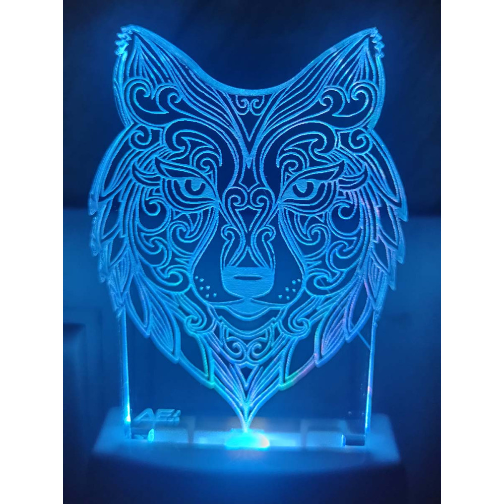 Dropship Wolf Multi Color Changing AC Adapter Night Lamp