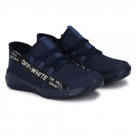 Dropship Men Navy Blue Color Mesh Material  Casual Sneakers
