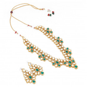 Dropship Bollywood Inspired Traditional Kundan Necklace with Earrings