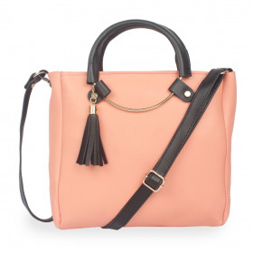 Dropship Women's Faux Synthetic Leather Sling Bag (Peach)