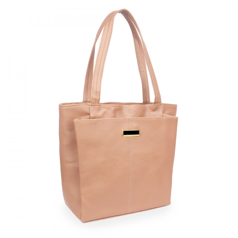 Dropship Women's Faux Synthetic Leather Satchel Bag (Beige)