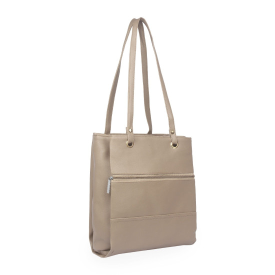 Dropship Women's Faux Synthetic Leather Satchel Bag (Beige)