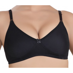 Dropship Daily Bra Non Padded Wire Free High Coverage Moulded Cup-Black