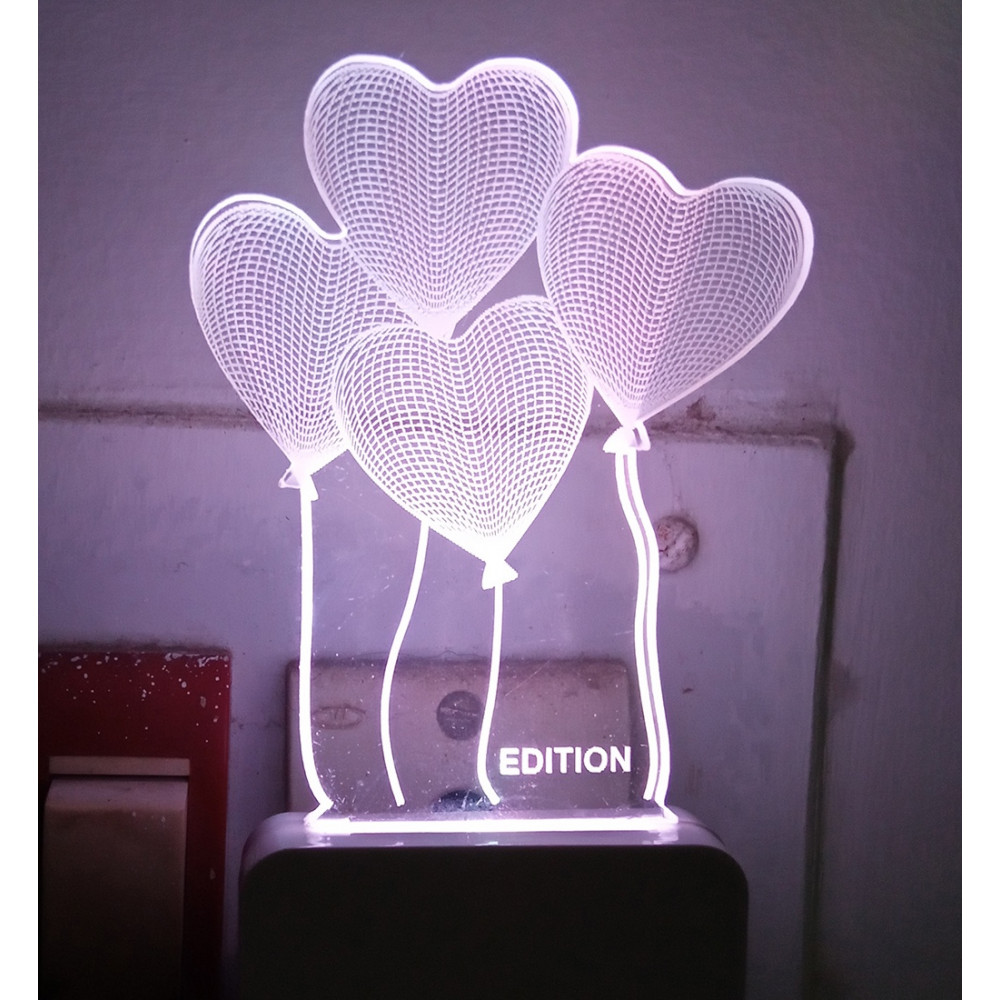 Dropship Heart Balloons AC Adapter Night Lamp