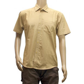 Dropship Mens  Combed Cotton Semi Formal Men Shirts (Khaki, L)