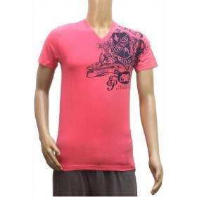 Dropship Mens  Hosiery Mix Printed Men Tshirts (Dark Pink, S)