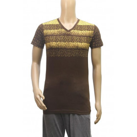 Dropship Mens  cotton Printed Men Tshirts (Brown, XS)